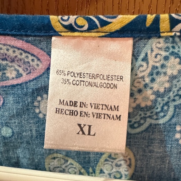 Butterfly Print Blue Women's Top - Picture 2 of 4